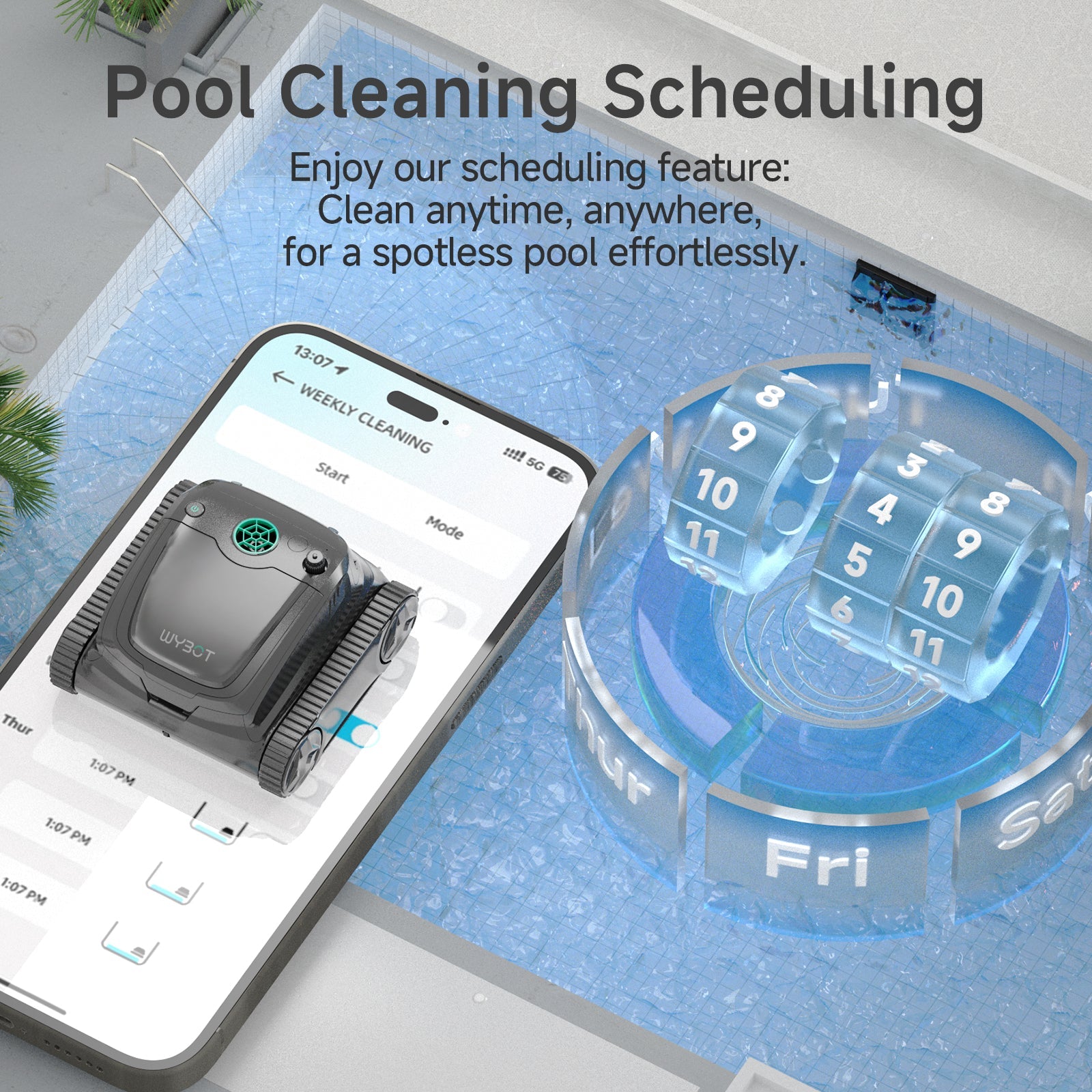 WYBOT S2 Pro with Charging Dock High-end Cordless Robotic Pool Cleaner
