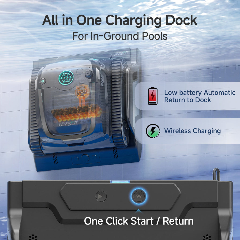 WYBOT S2 Pro with Charging Dock High-end Cordless Robotic Pool Cleaner